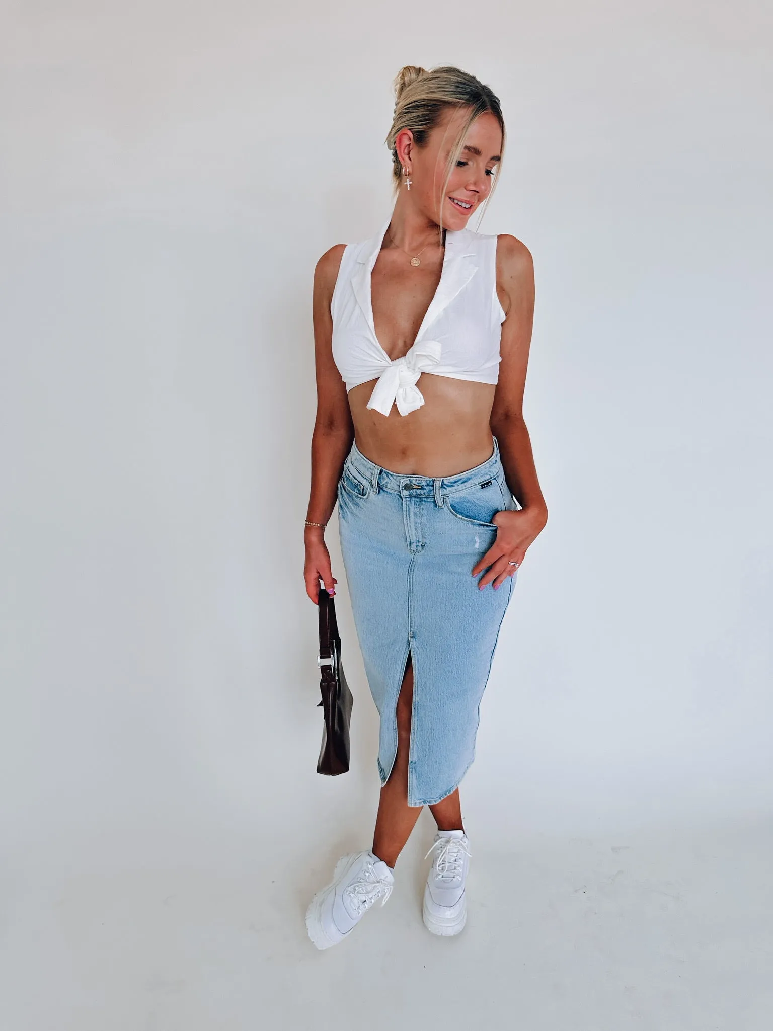 Harper Denim Midi Skirt