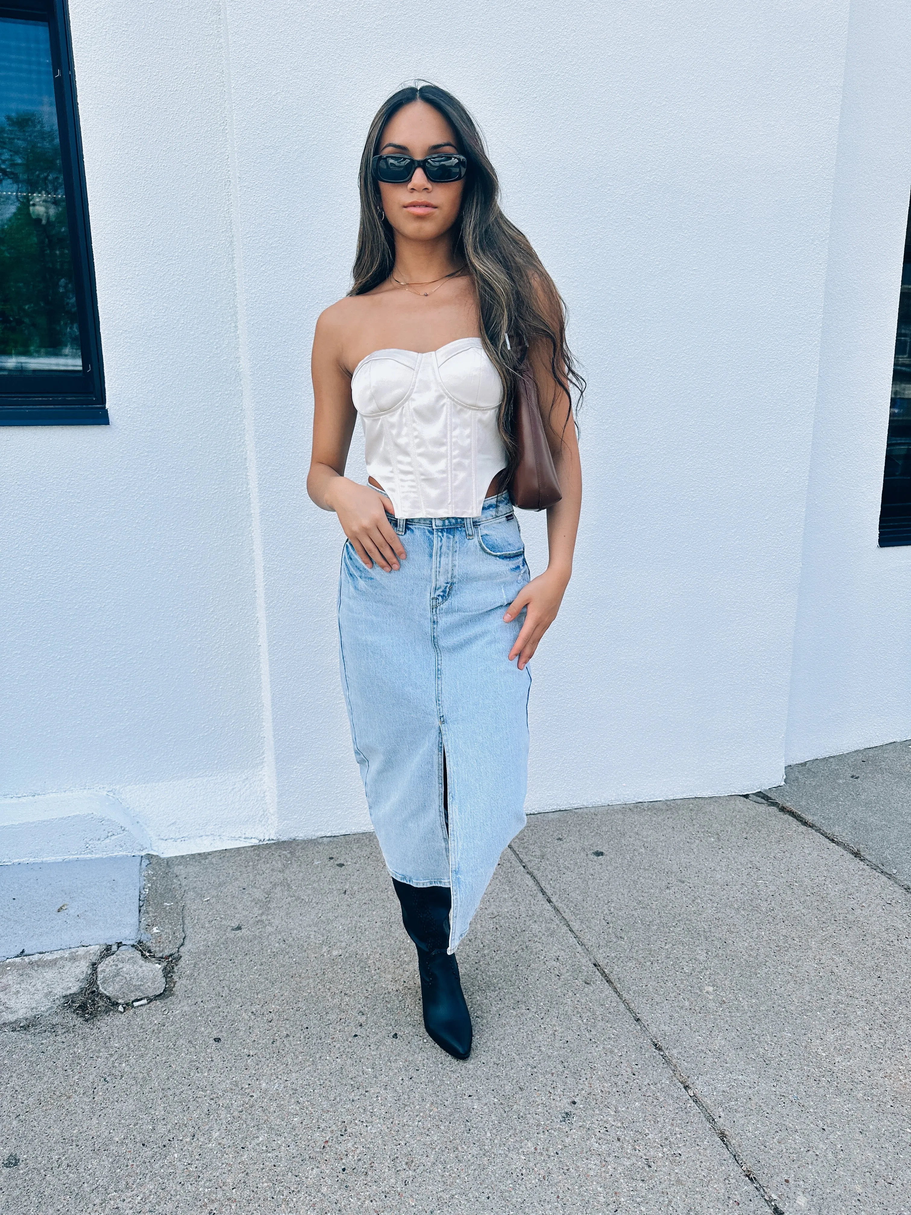 Harper Denim Midi Skirt