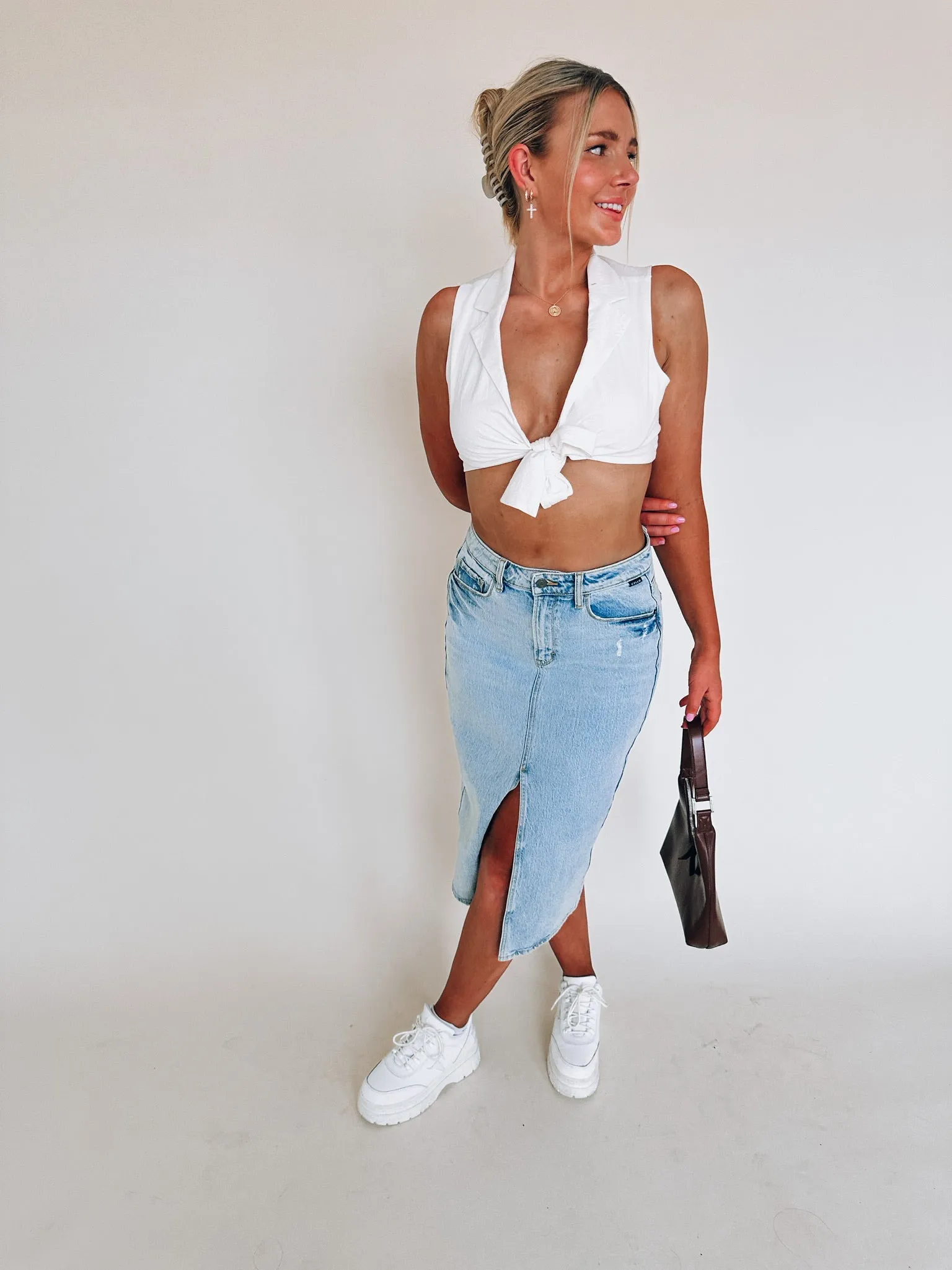 Harper Denim Midi Skirt