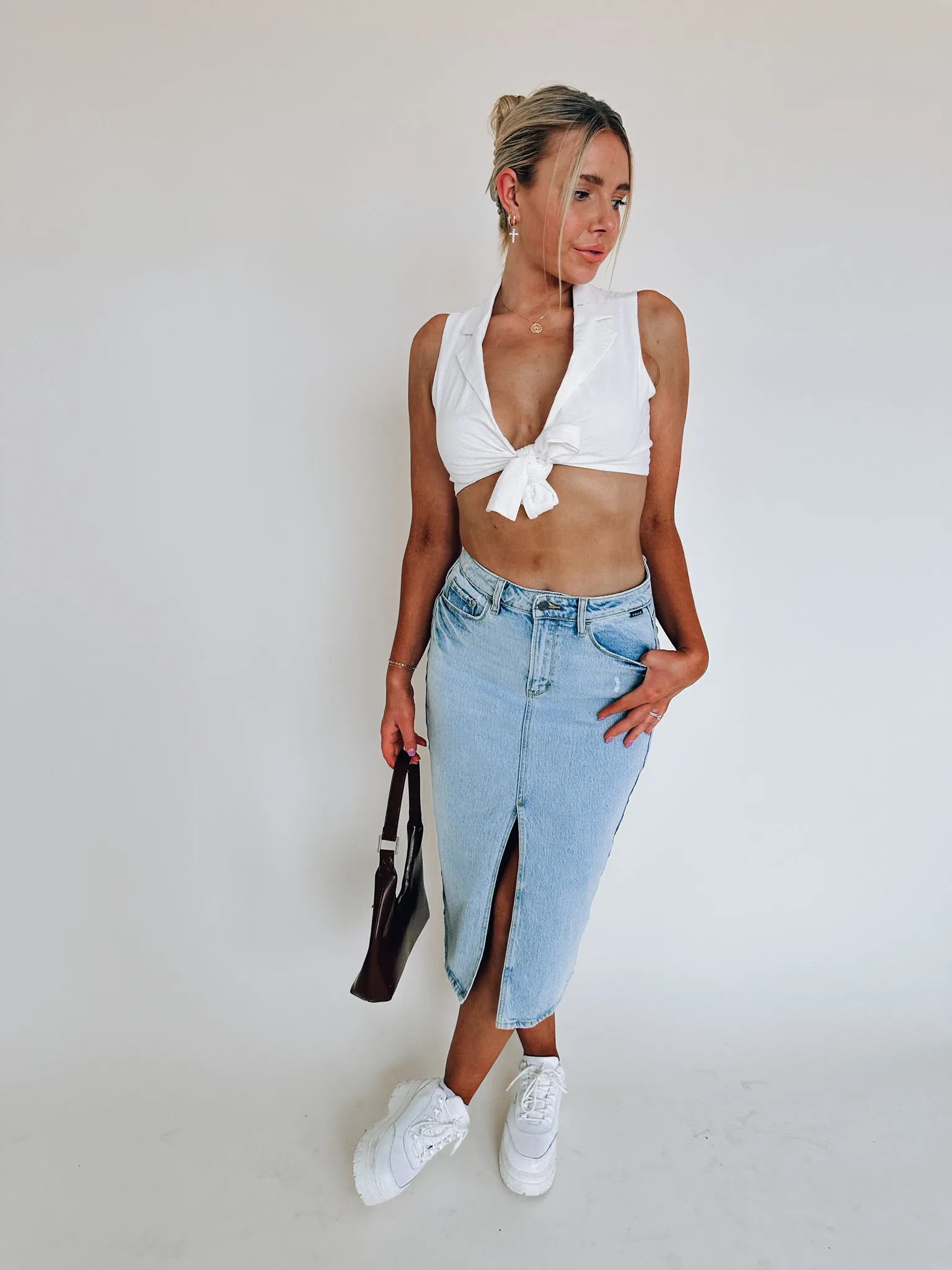 Harper Denim Midi Skirt