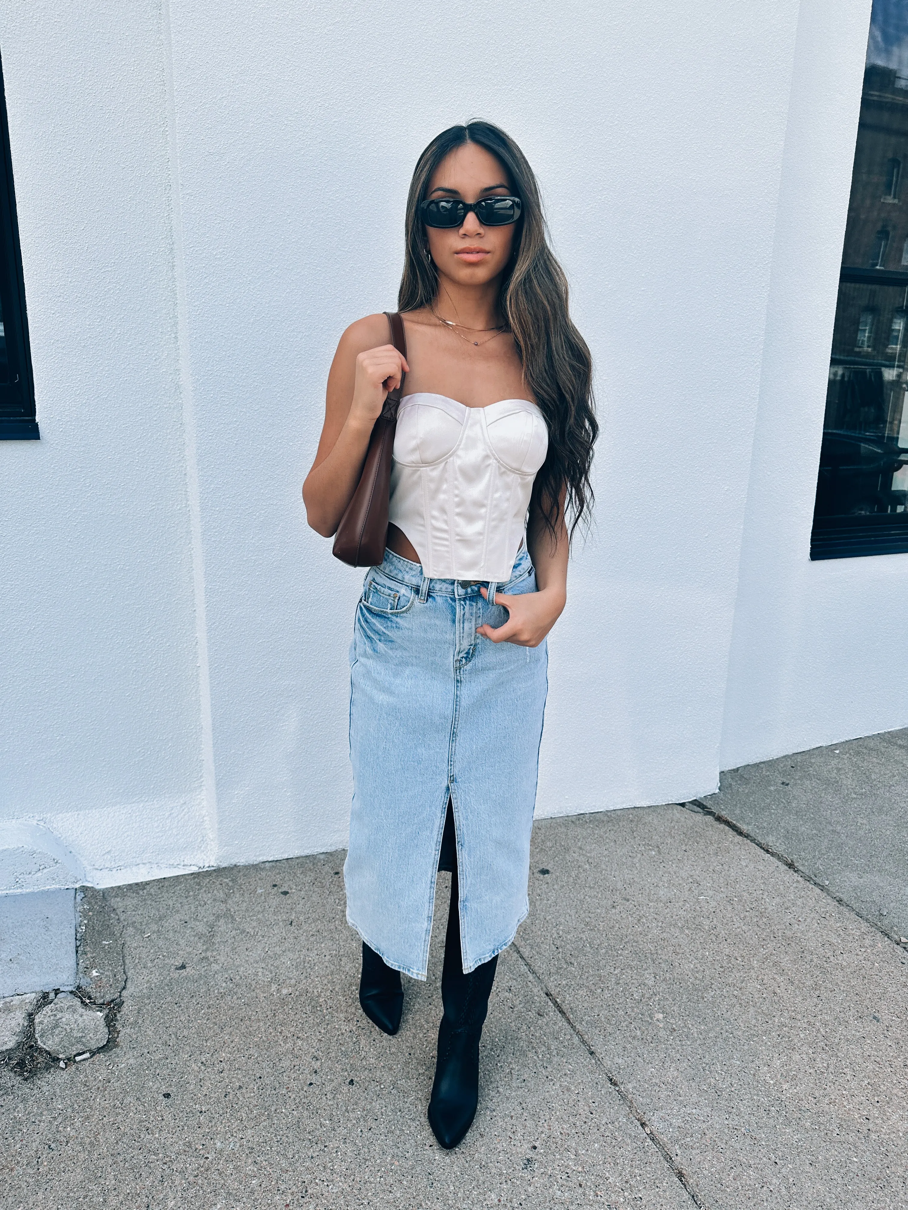 Harper Denim Midi Skirt