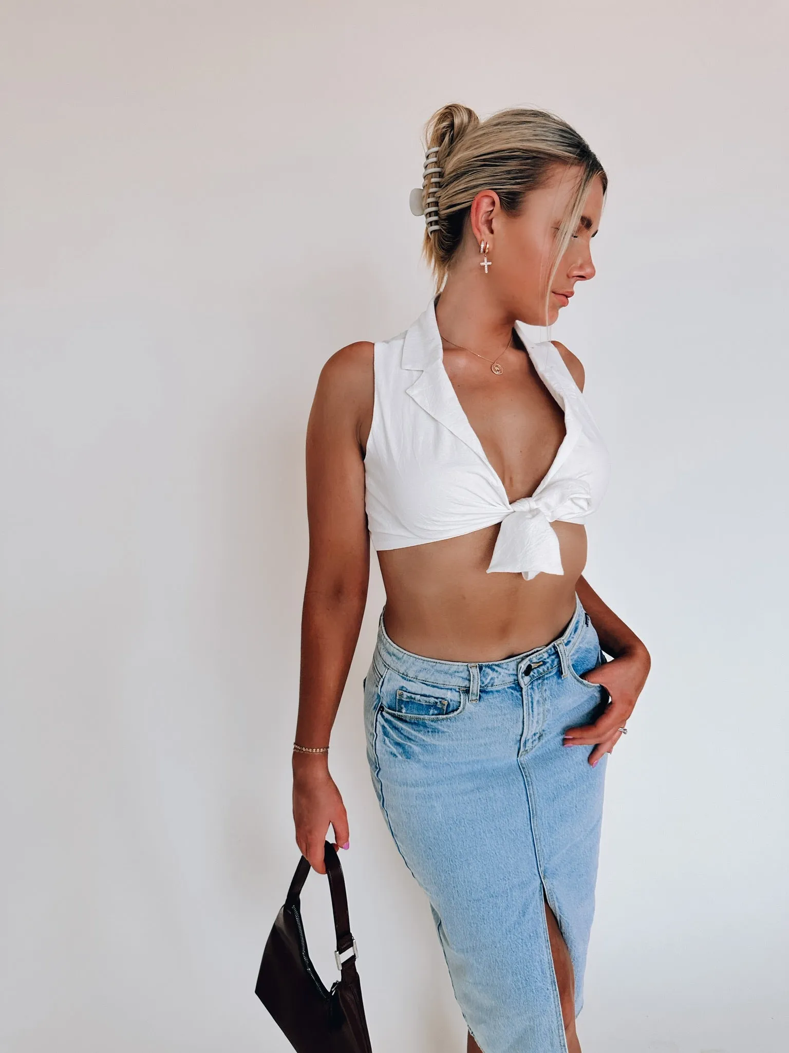Harper Denim Midi Skirt