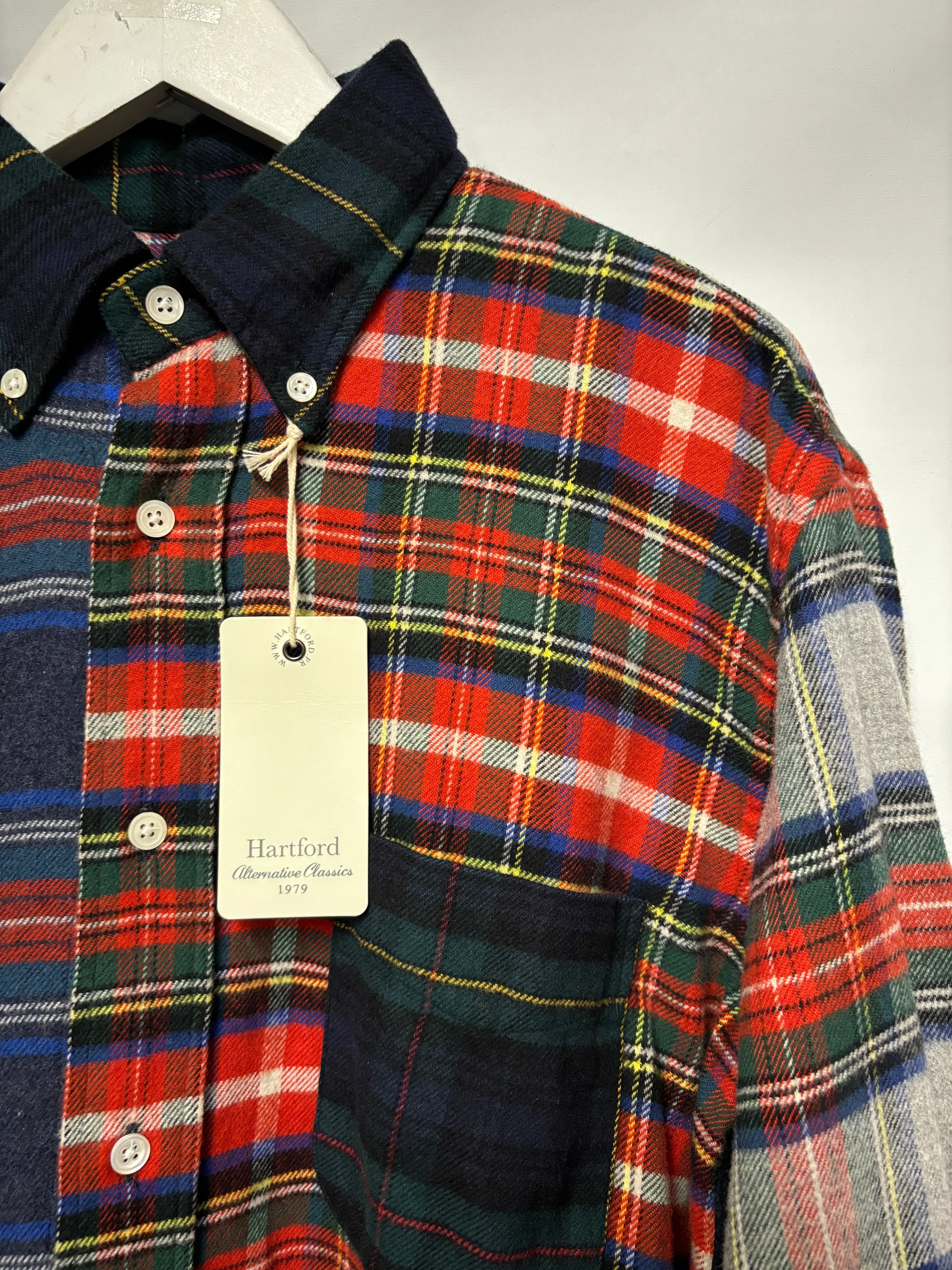 Hartford Red and Blue Plaid Flannel Shirt Small BNWT