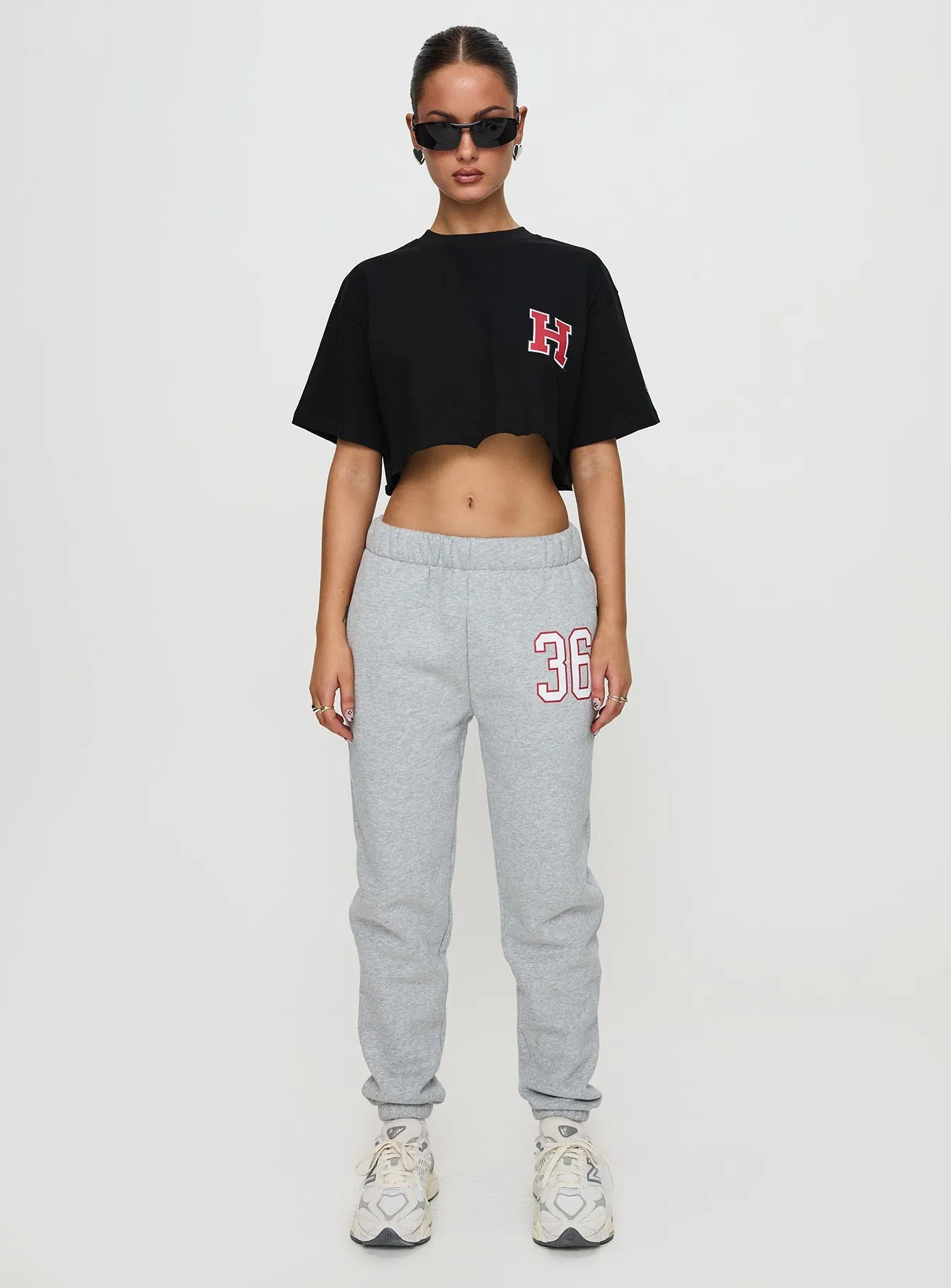 Harvard Graphic Track Top Black