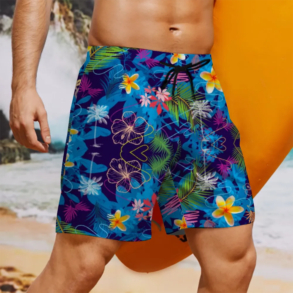 Hawaiian Blue Double Layer Shorts with 4 Pockets up to 3 XL (FWS)