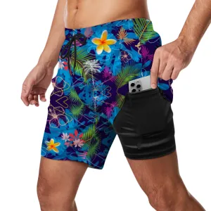 Hawaiian Blue Double Layer Shorts with 4 Pockets up to 3 XL (FWS)