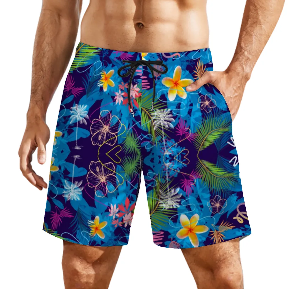 Hawaiian Blue Double Layer Shorts with 4 Pockets up to 3 XL (FWS)