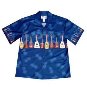 Hawaiian Ukulele Cotton Aloha Shirt