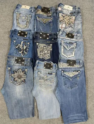 HD085 Ladies Y2K Miss Me Flared Jeans - 13 pcs