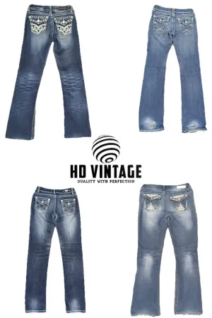 HD213 Ladies Y2K Embellished Flared Jeans - 15 pcs