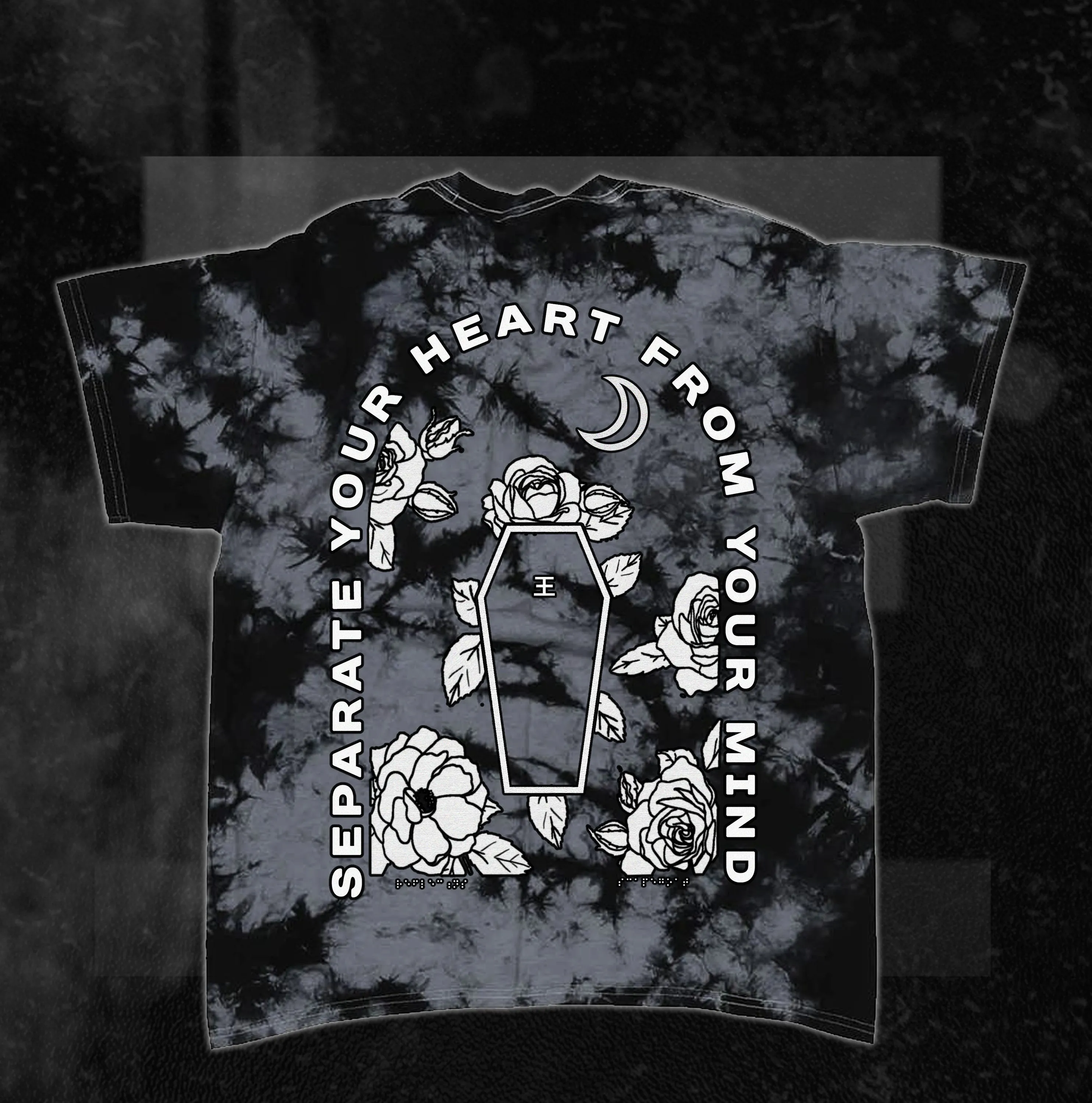 Heart & Mind - Black Crystal Tie Dye Tee