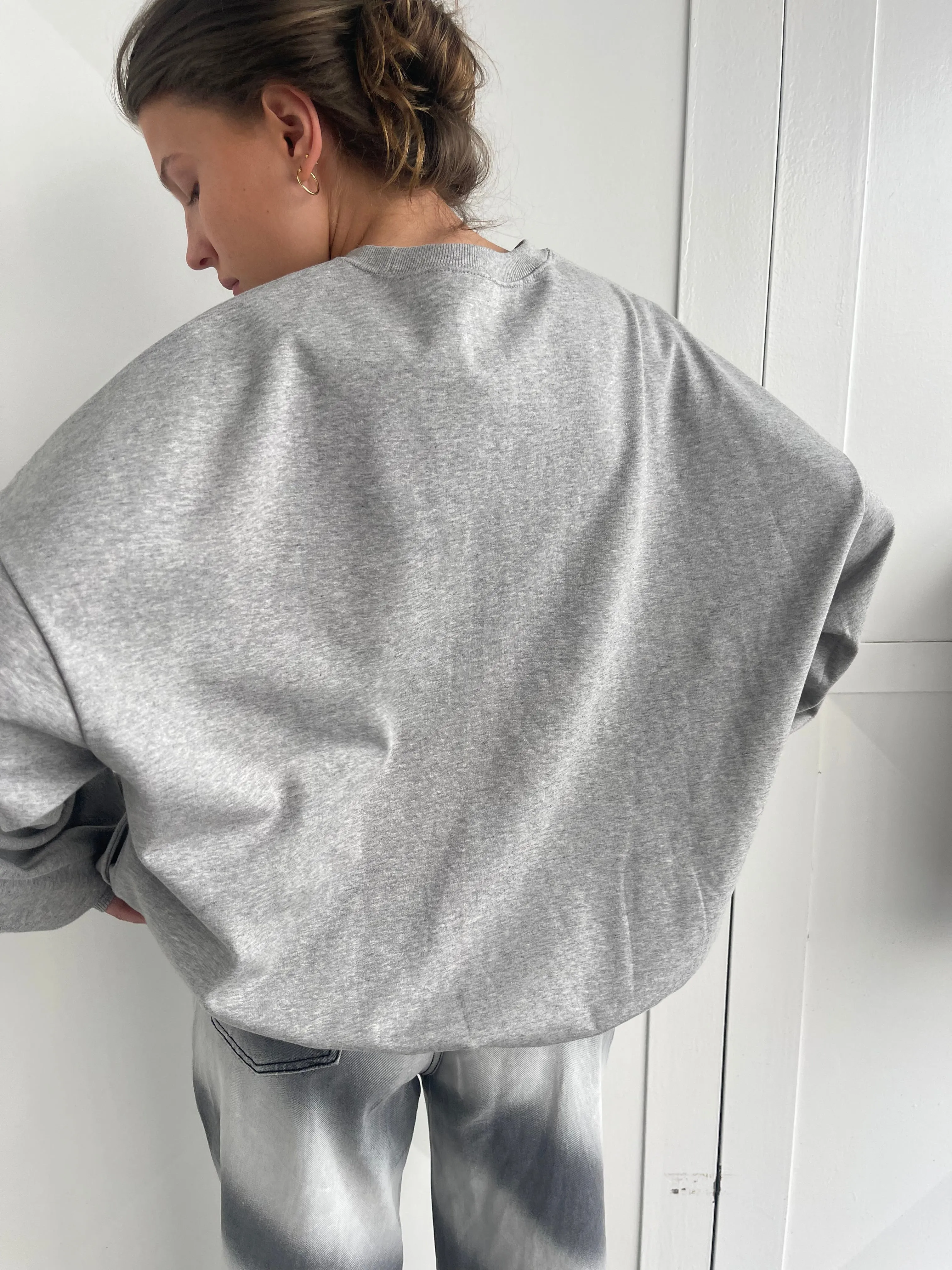 Heart Cut Out Sweater Grey