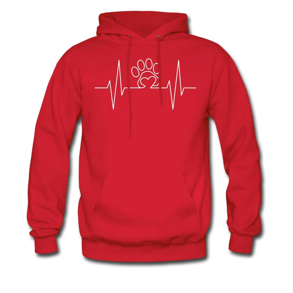 Heart in Paw Hearbeat Men's Hoodie
