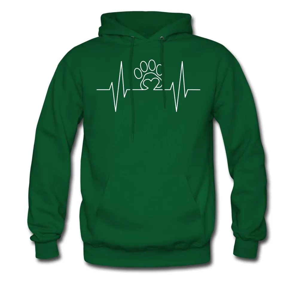 Heart in Paw Hearbeat Men's Hoodie