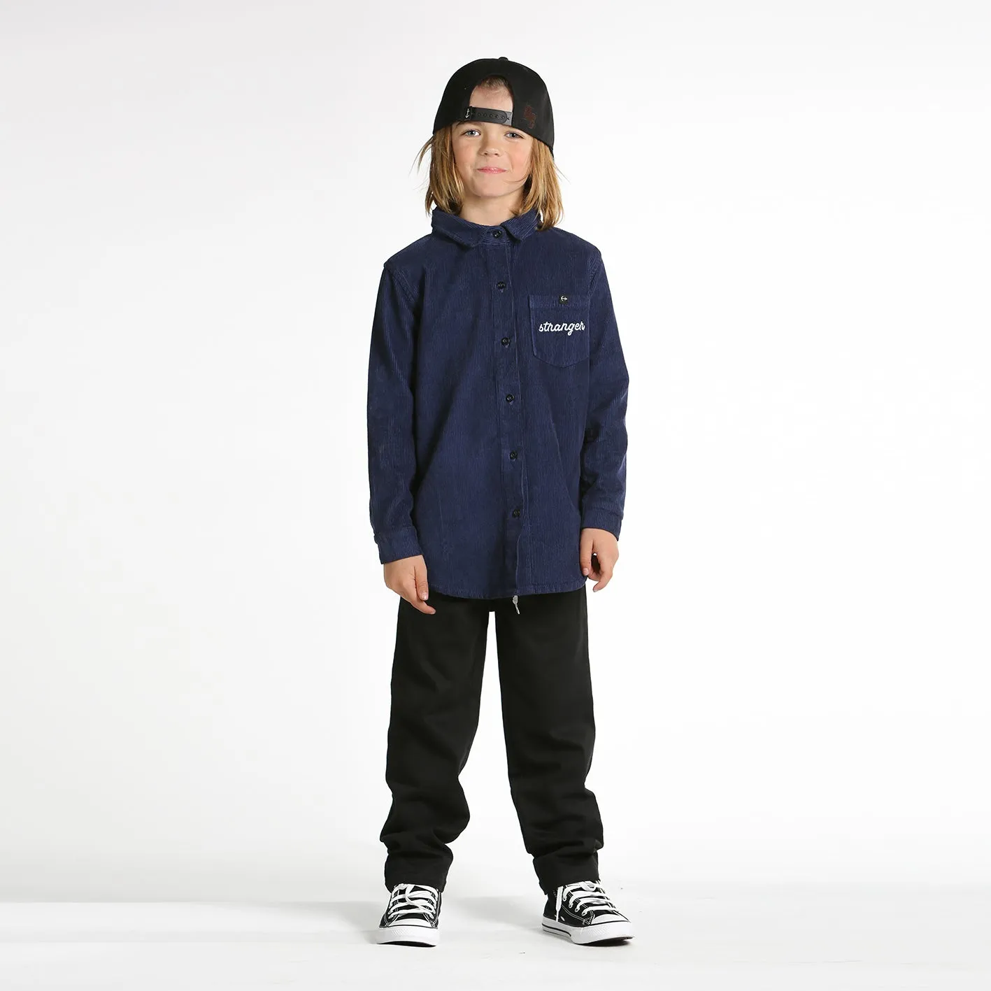 Hello Stranger LS Shirt - Navy Corduroy hun