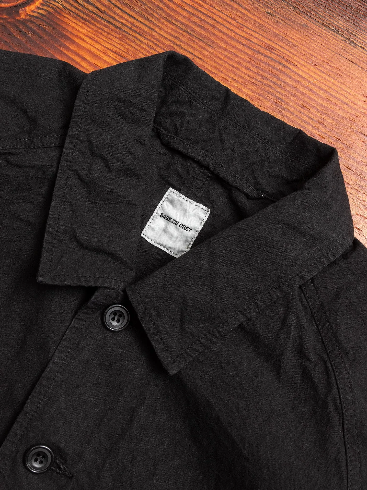 Hemp Shirt Jacket in Black