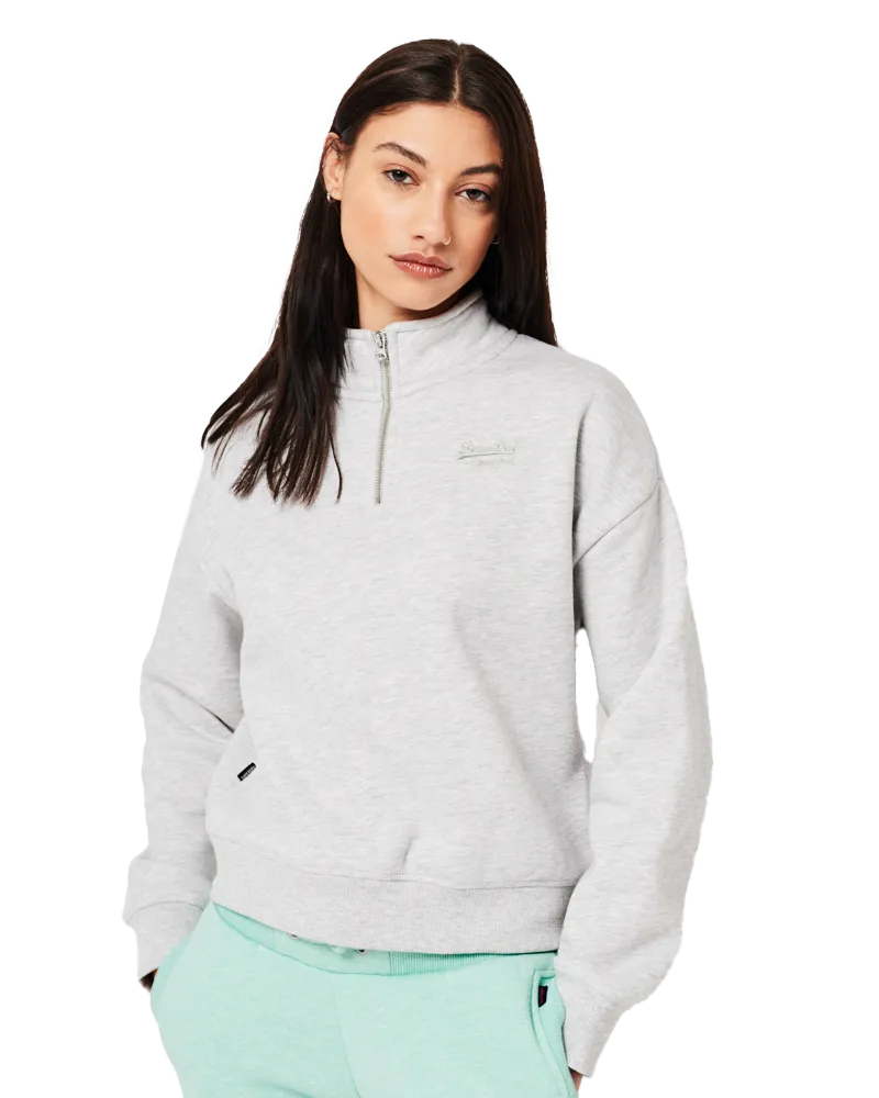 Henley 1/4 Zip Sweatshirt in Grey