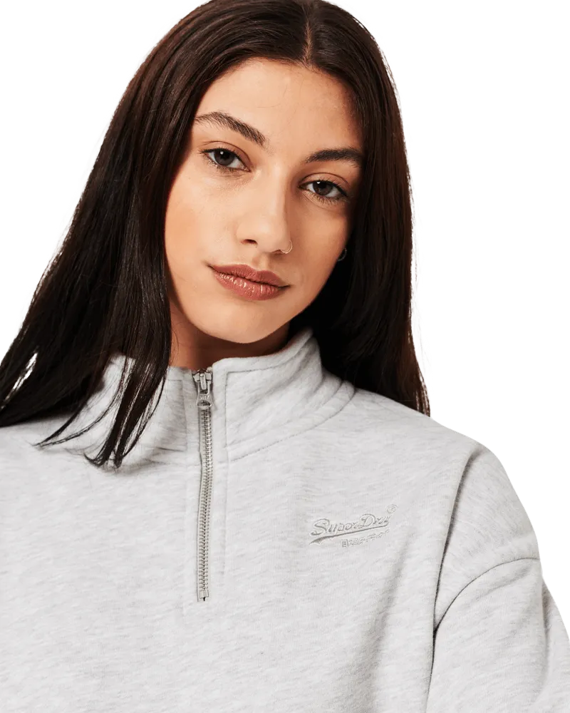 Henley 1/4 Zip Sweatshirt in Grey