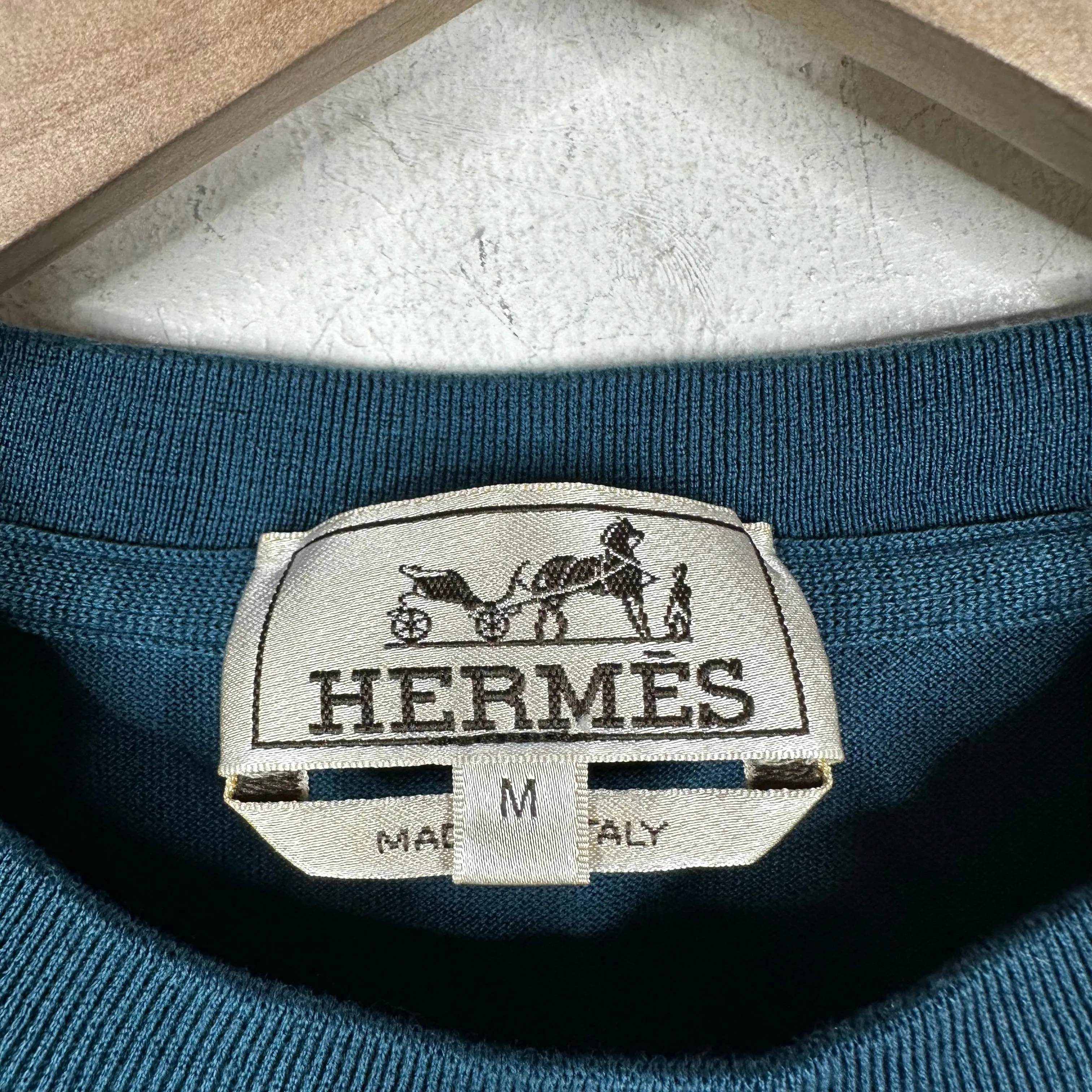 Hermes Blue H Logo Pocket T-Shirt