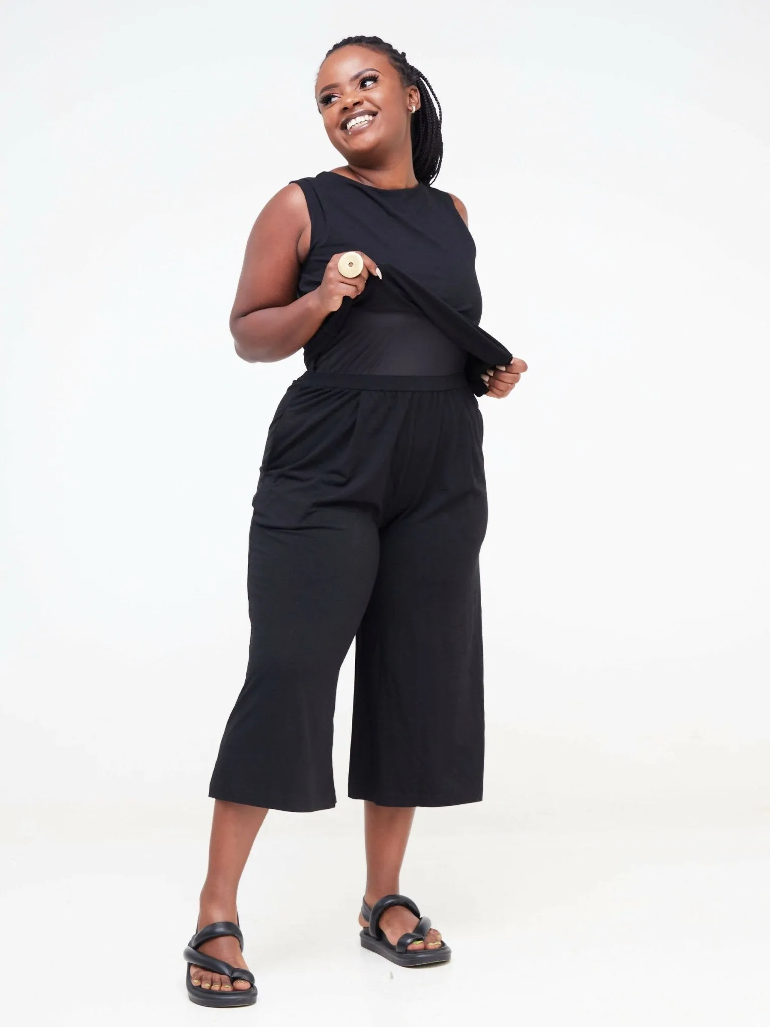 Hessed Sleeveless Jumpsuits - Black