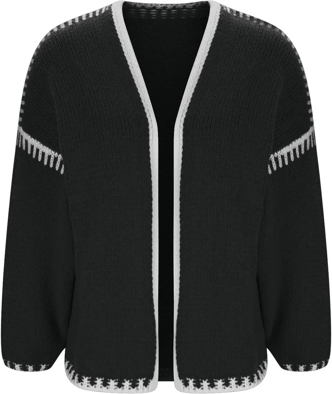 HGps8w Plus Size Sweater Cardigans for Women Oversized Long Sleeve Open Front Knitted Jackets Outerwear
