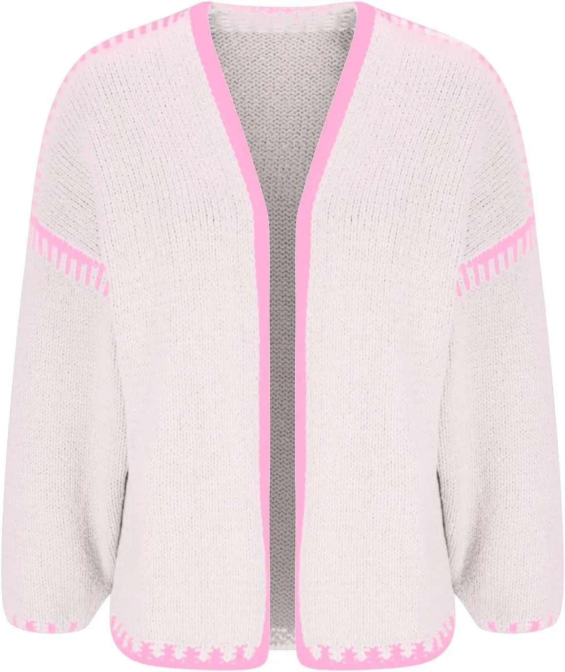 HGps8w Plus Size Sweater Cardigans for Women Oversized Long Sleeve Open Front Knitted Jackets Outerwear