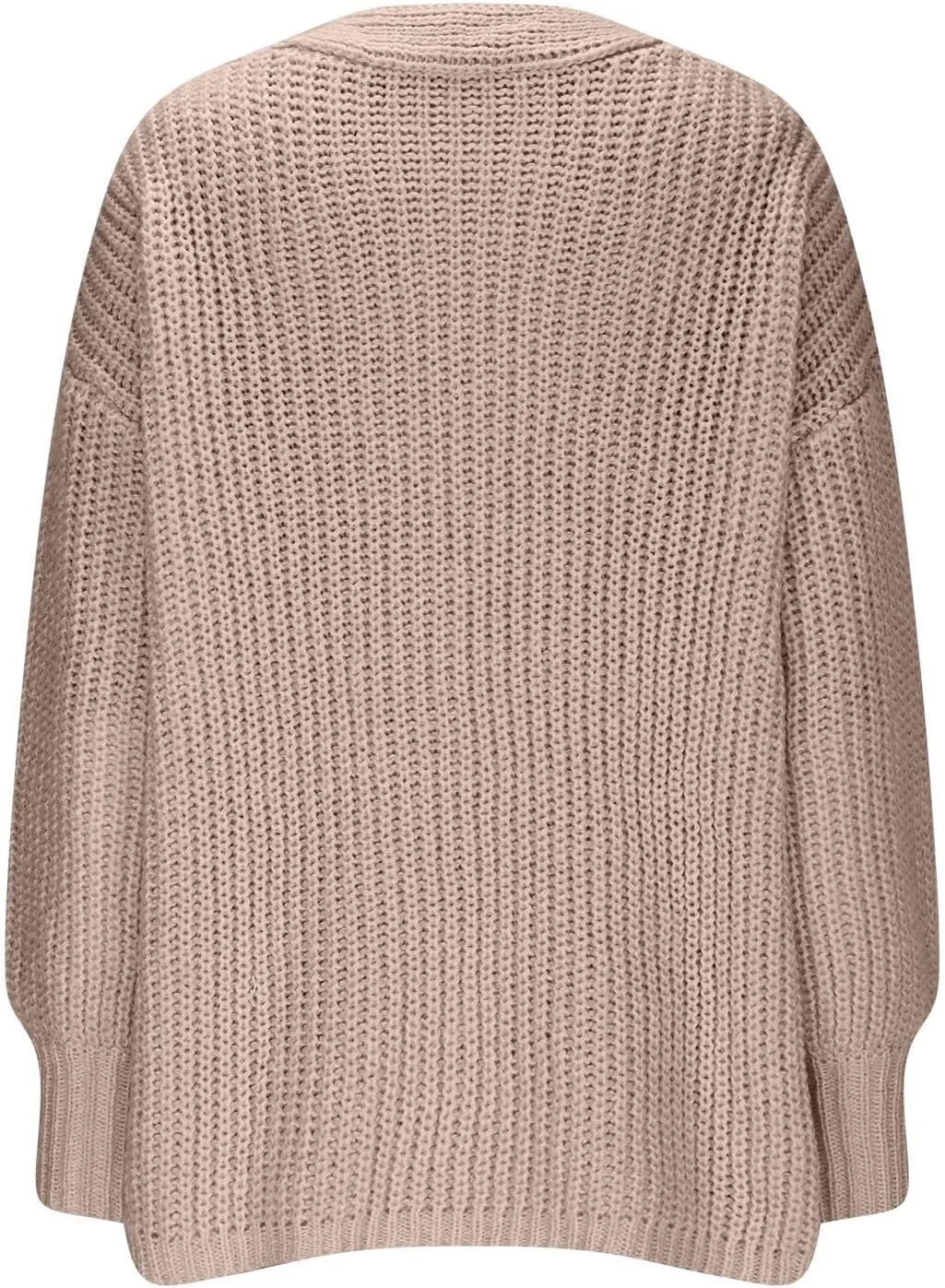 HGps8w Women's Chunky Knit Cardigans - Cozy Mid Long Casual Open Front Long Sleeve Sweater Jackets Outerwear