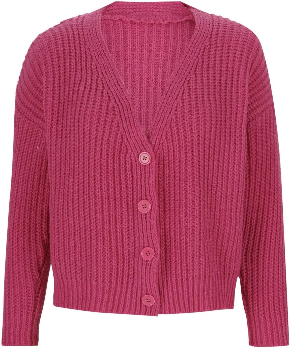 HGps8w Women's Chunky Knit Cardigans - Loose Fit Casual V Neck Button Down Long Sleeve Sweater Jackets Outerwear