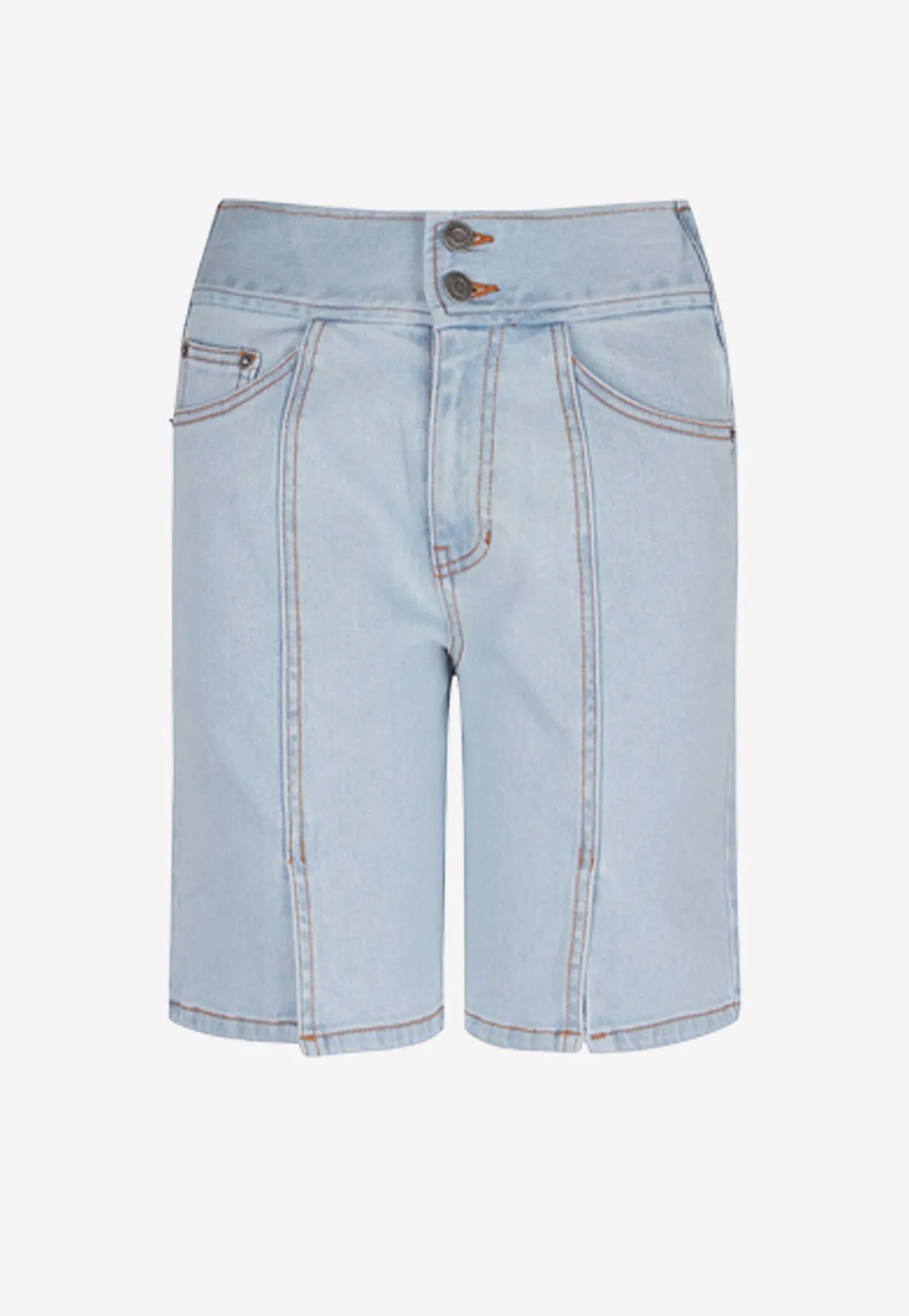 High-Waist Denim Shorts