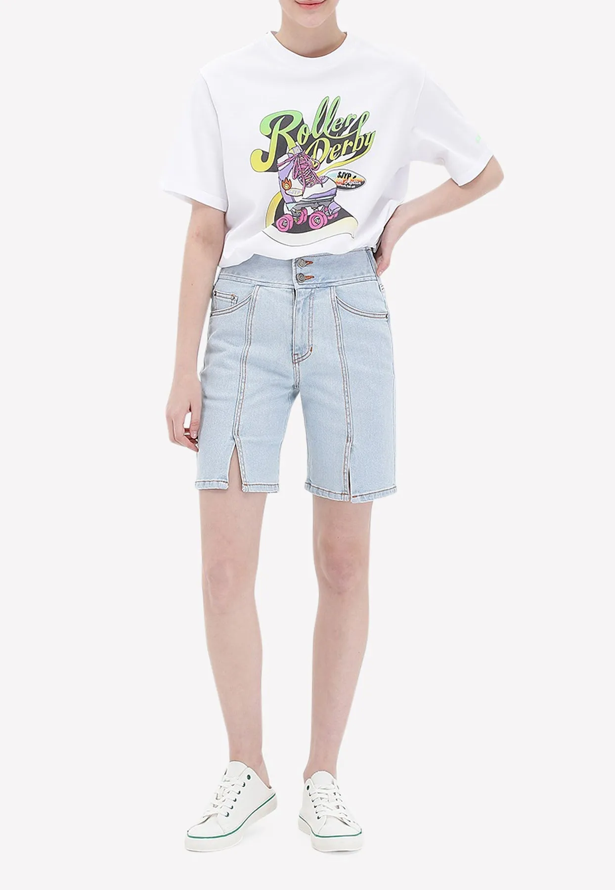 High-Waist Denim Shorts