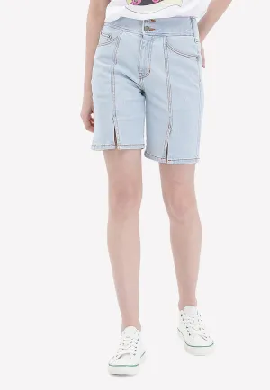 High-Waist Denim Shorts