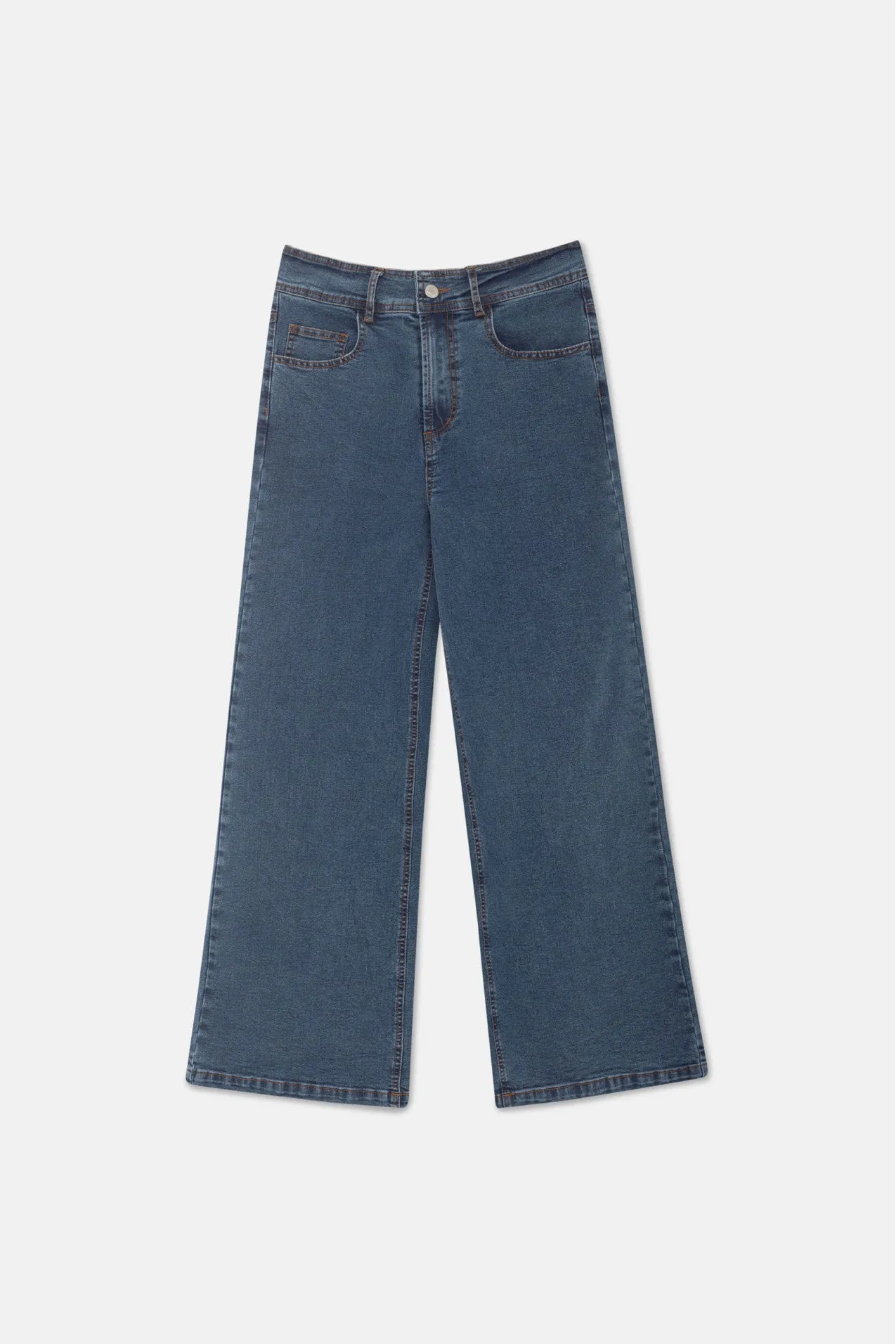 High-waisted Blue Flare Jeans