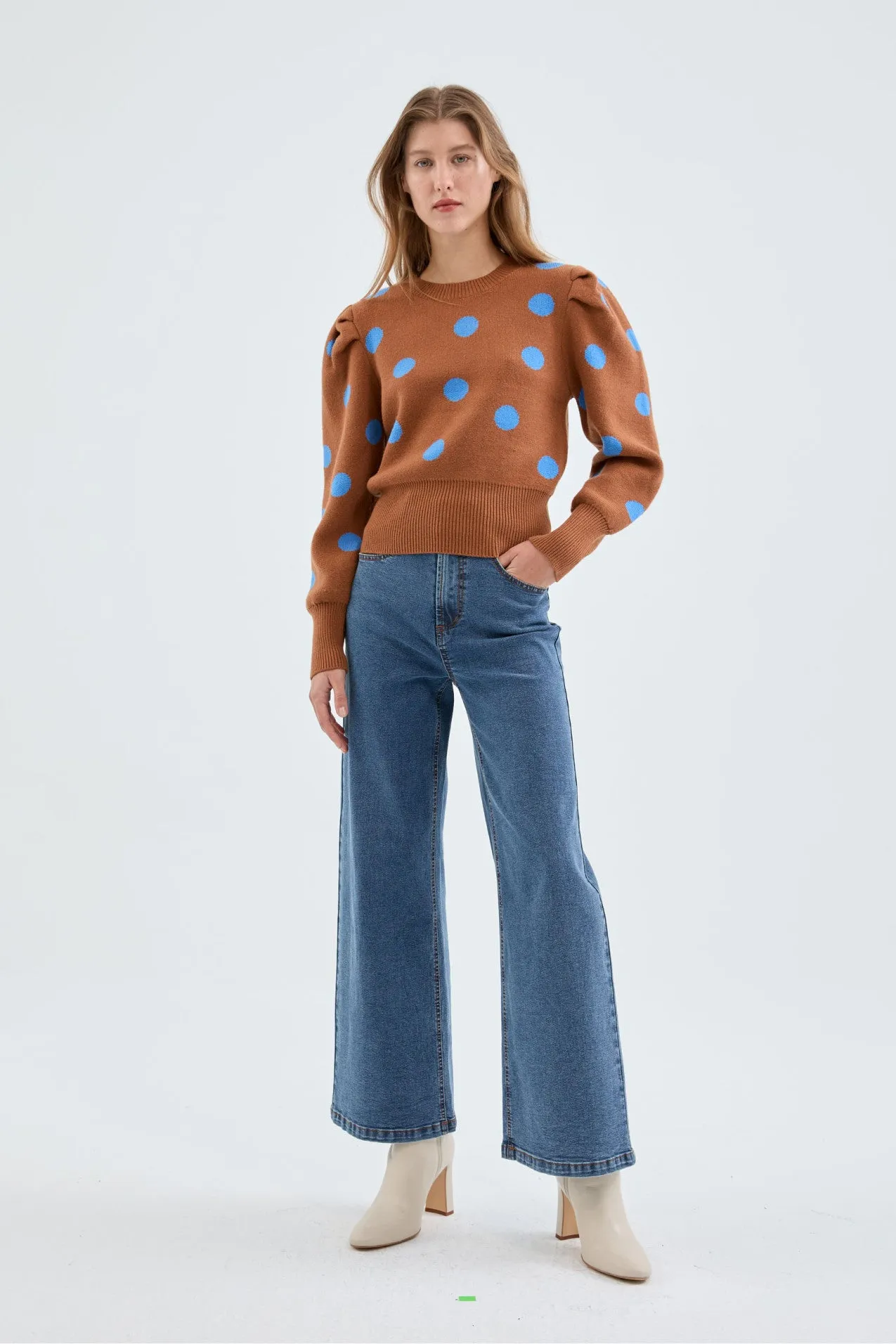 High-waisted Blue Flare Jeans