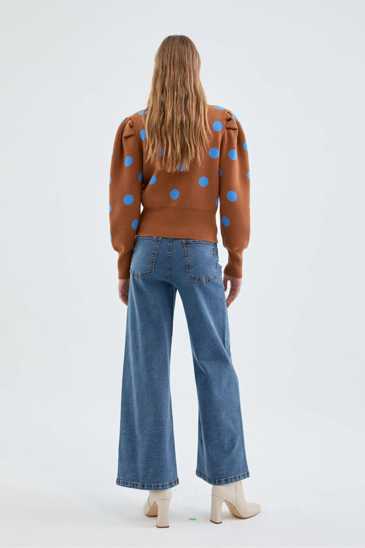 High-waisted Blue Flare Jeans
