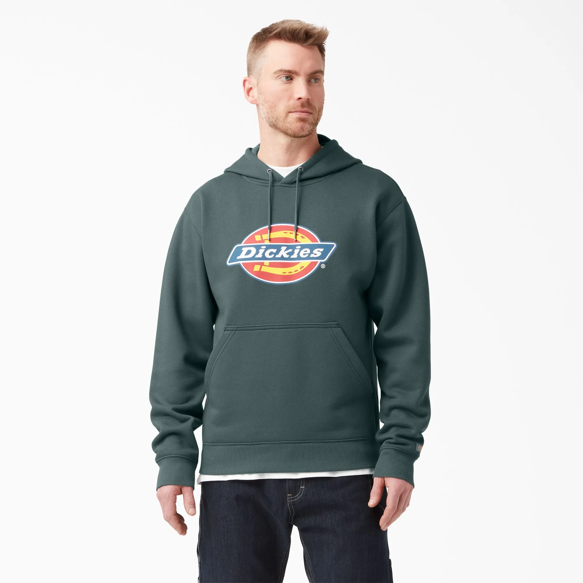 Hoodie - Dickies Water Repellent Tri-Color Logo Hoodie, Lincoln Green, TW22ALN