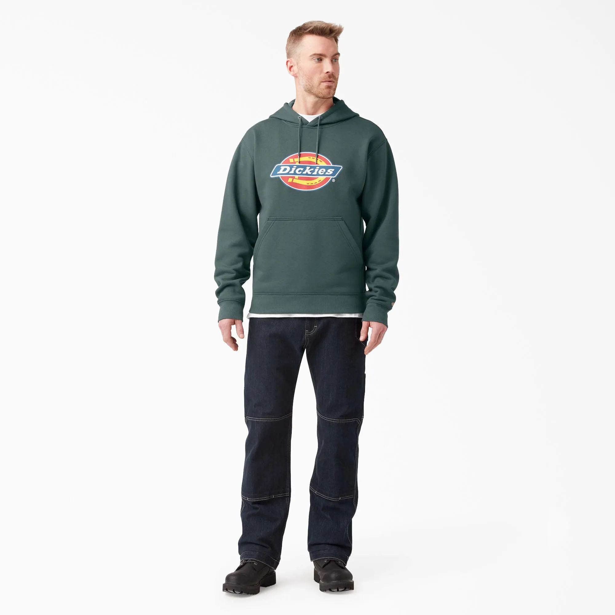 Hoodie - Dickies Water Repellent Tri-Color Logo Hoodie, Lincoln Green, TW22ALN