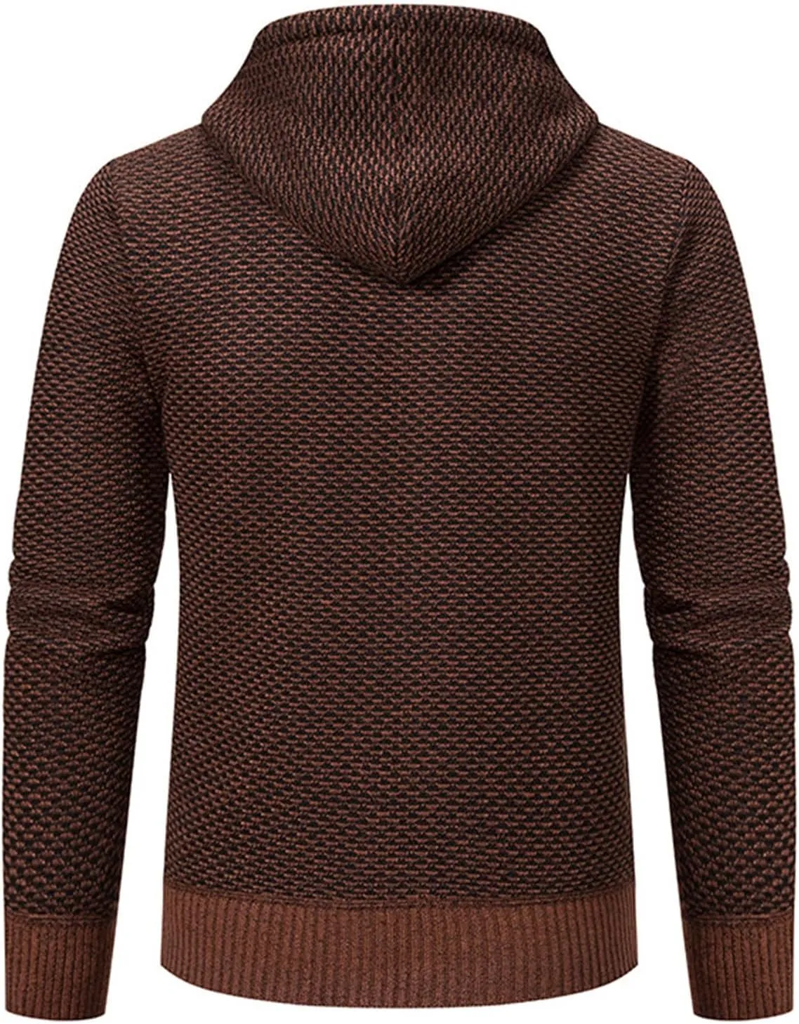 Hoodies for Men Zip up Casual Long Sleeve Fleece Lined Knit Cardigan Sweater Lightweight Jacket with Pockets
