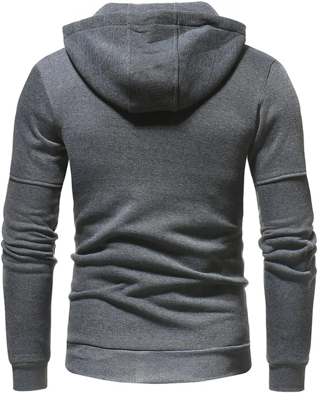 Hoodies for Men Zip Up, Mens Zip Up Hoodies Solid Color Hooded Slim Fit Long Sleeve Lightweight Sweatshirt With Kanga Pocket