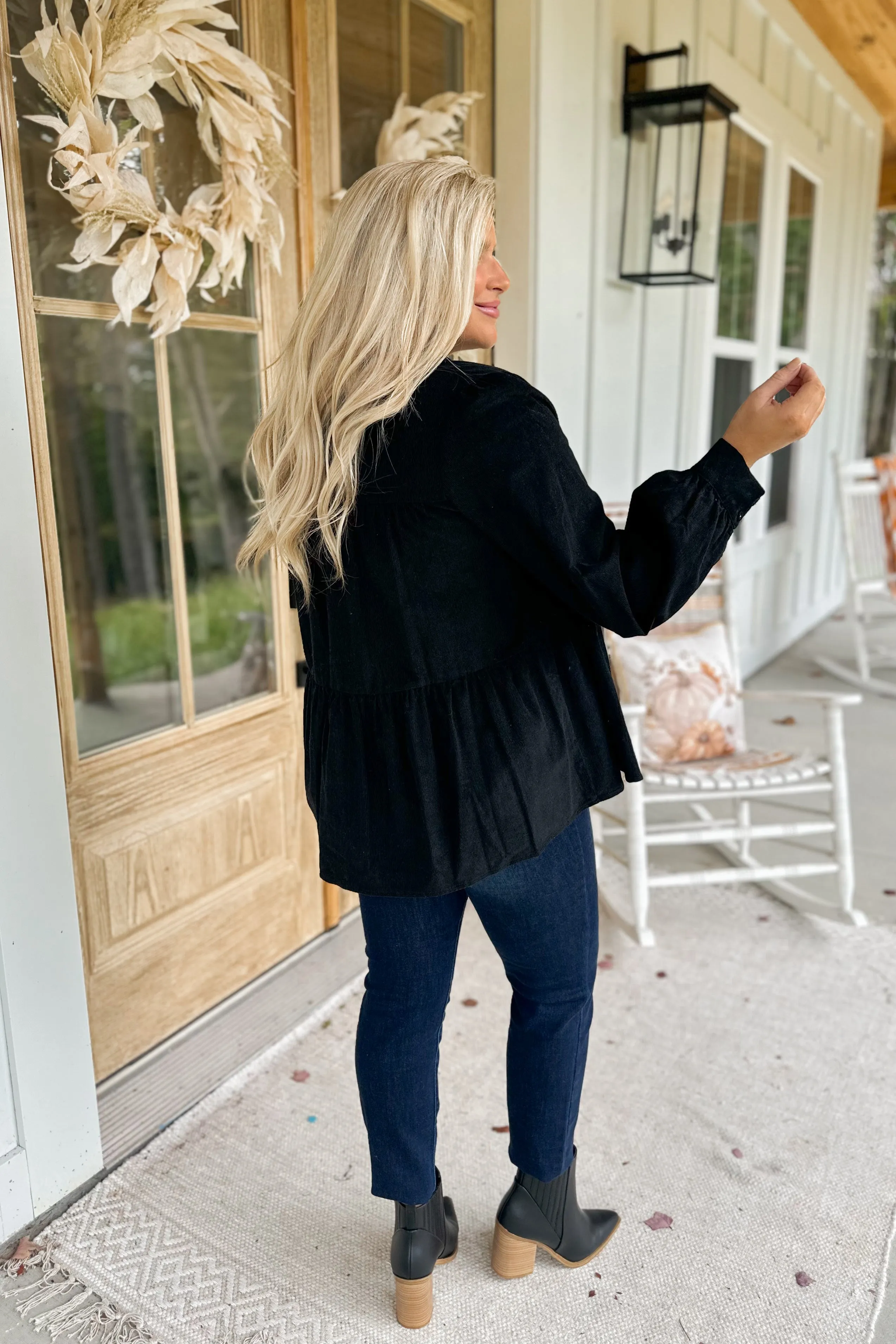Horace Tiered Button Up Corduroy Top *FINAL SALE*