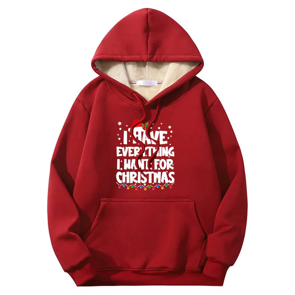 I Have Everything Fleece Sherpa Christmas Couple Hoodie