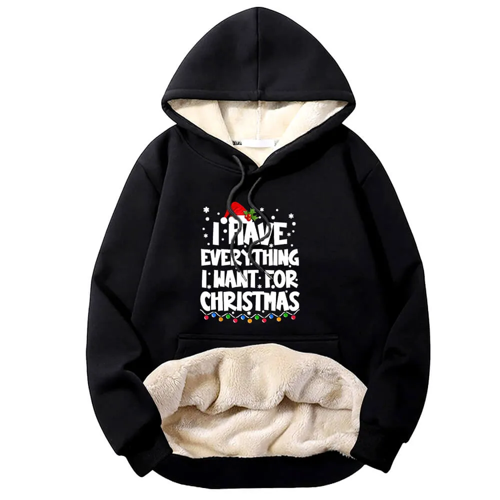 I Have Everything Fleece Sherpa Christmas Couple Hoodie