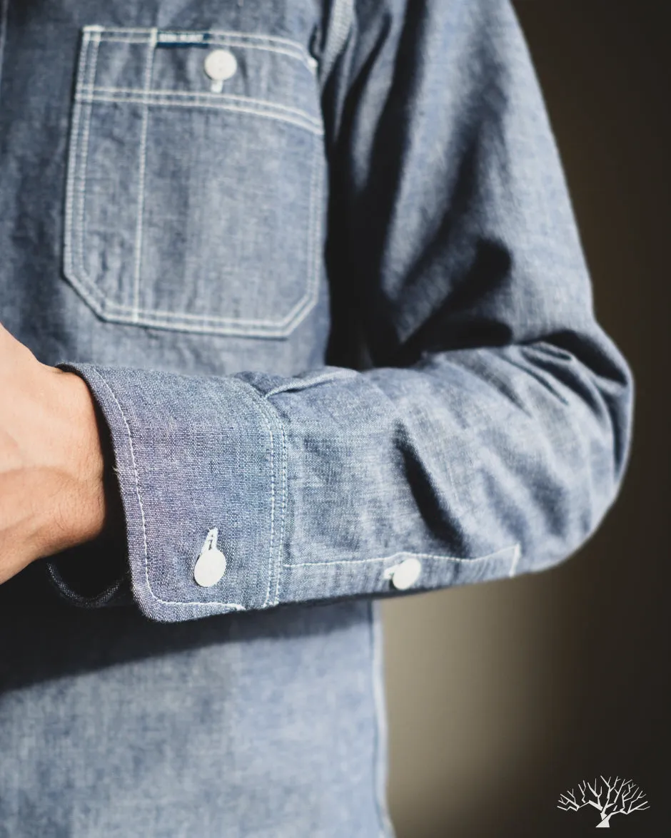 IHSH-21-BLU - 10oz Selvedge Chambray Work Shirt - Blue