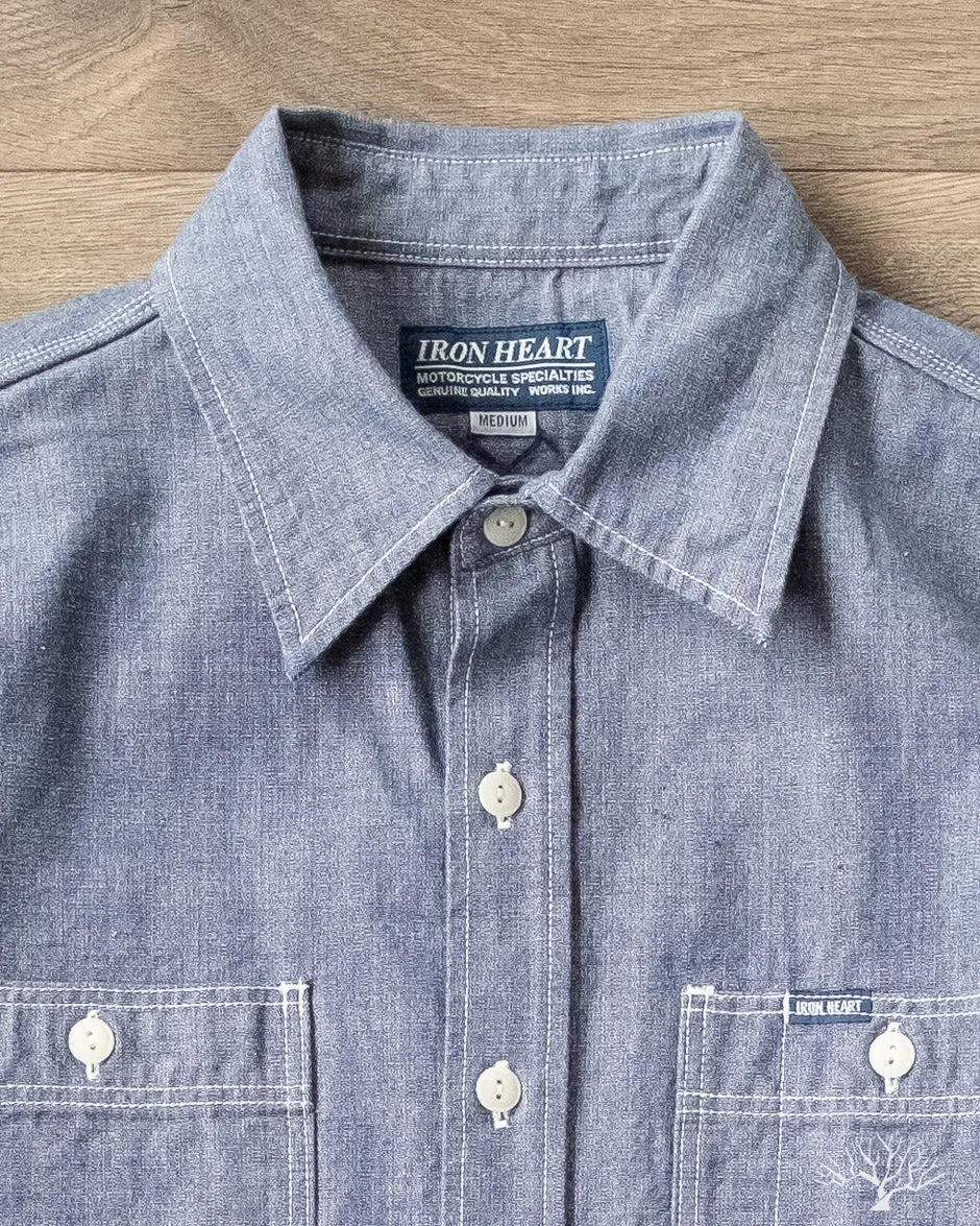IHSH-21-BLU - 10oz Selvedge Chambray Work Shirt - Blue