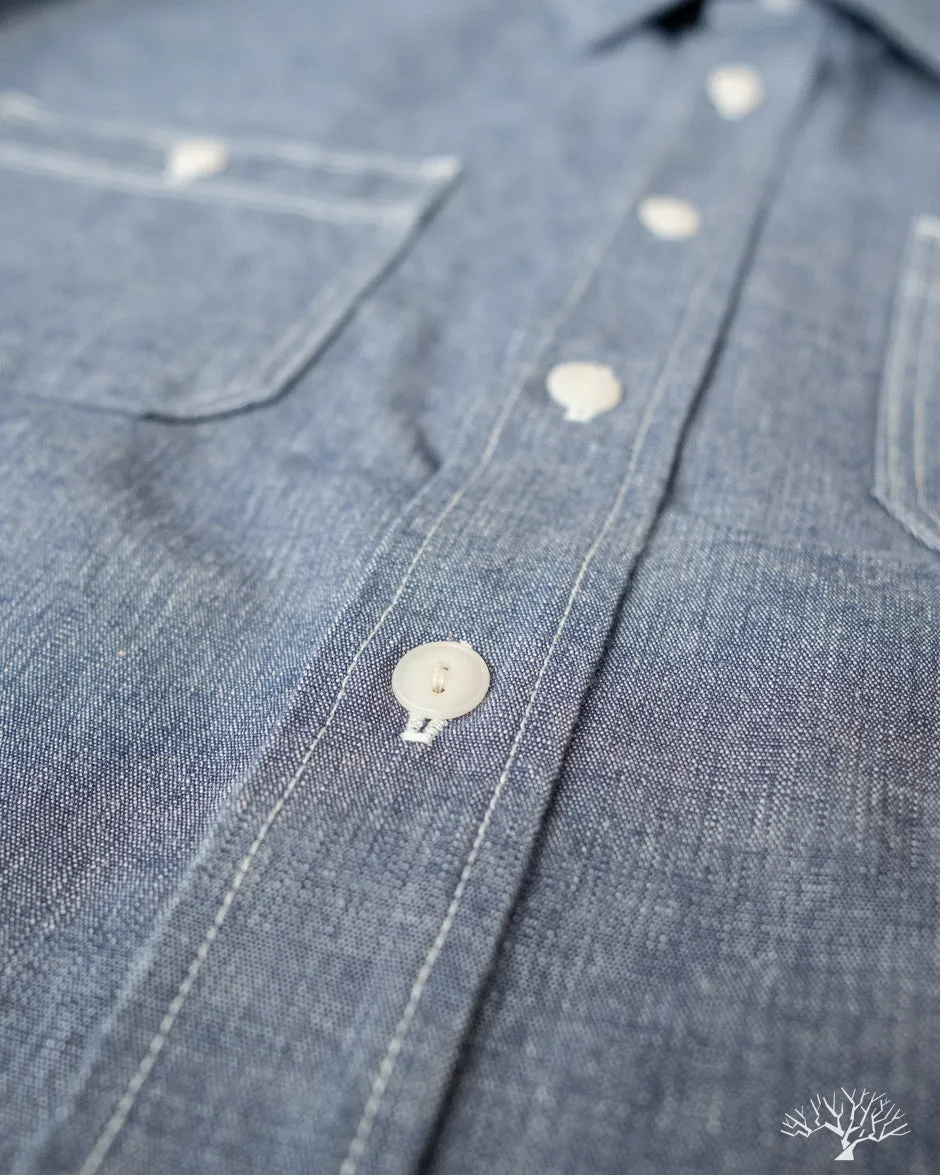 IHSH-21-BLU - 10oz Selvedge Chambray Work Shirt - Blue