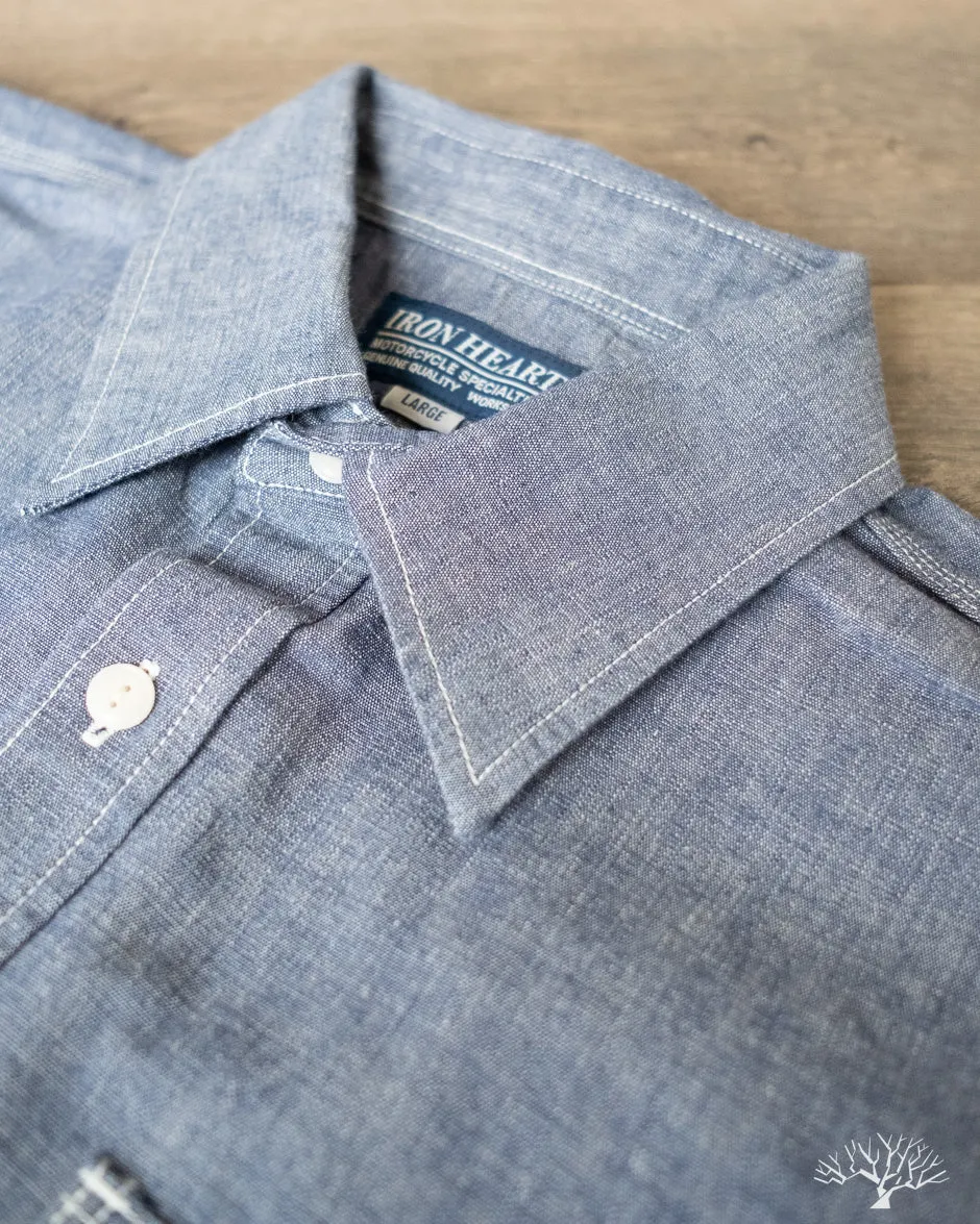 IHSH-21-BLU - 10oz Selvedge Chambray Work Shirt - Blue