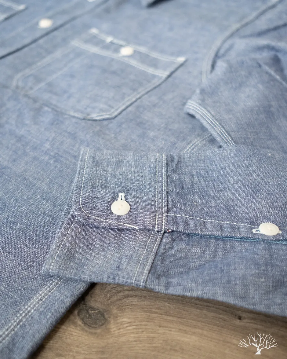IHSH-21-BLU - 10oz Selvedge Chambray Work Shirt - Blue