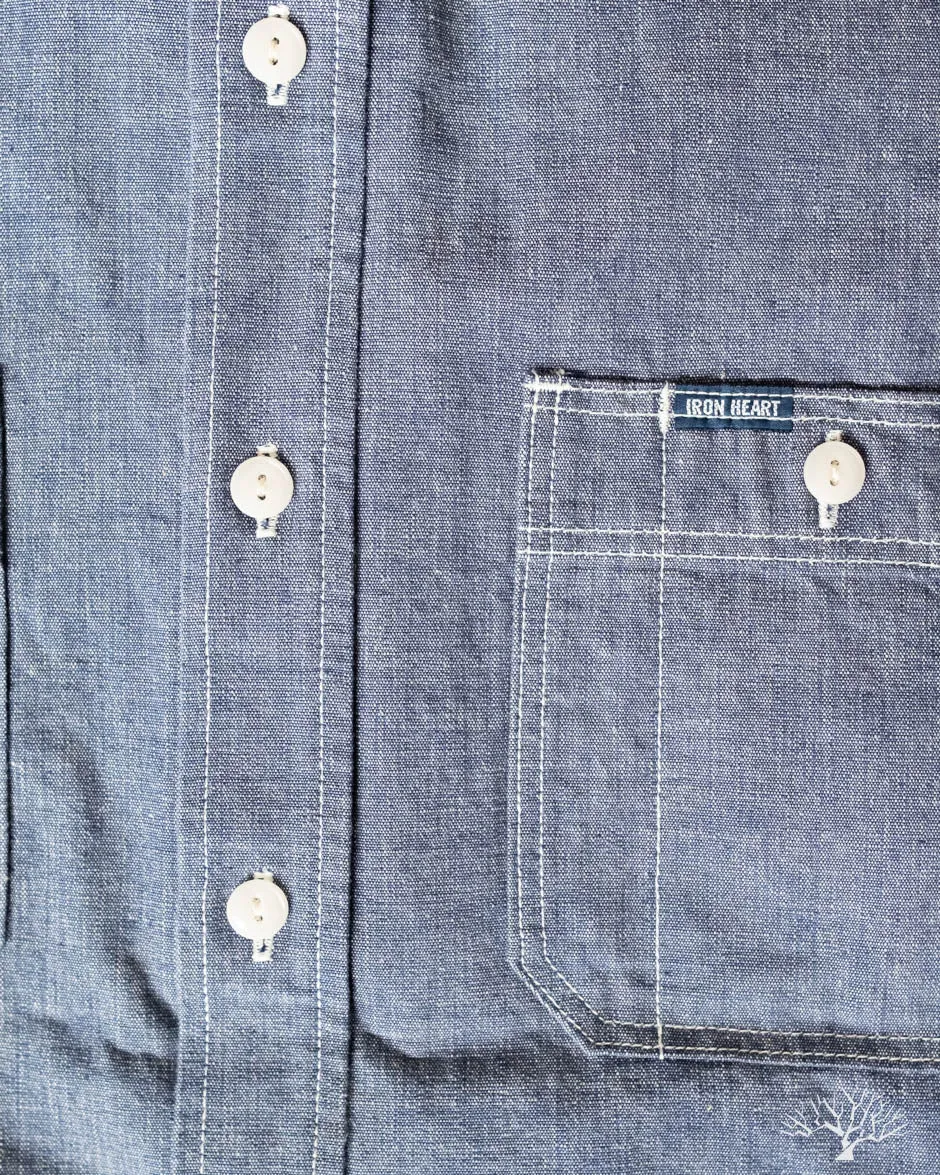 IHSH-21-BLU - 10oz Selvedge Chambray Work Shirt - Blue