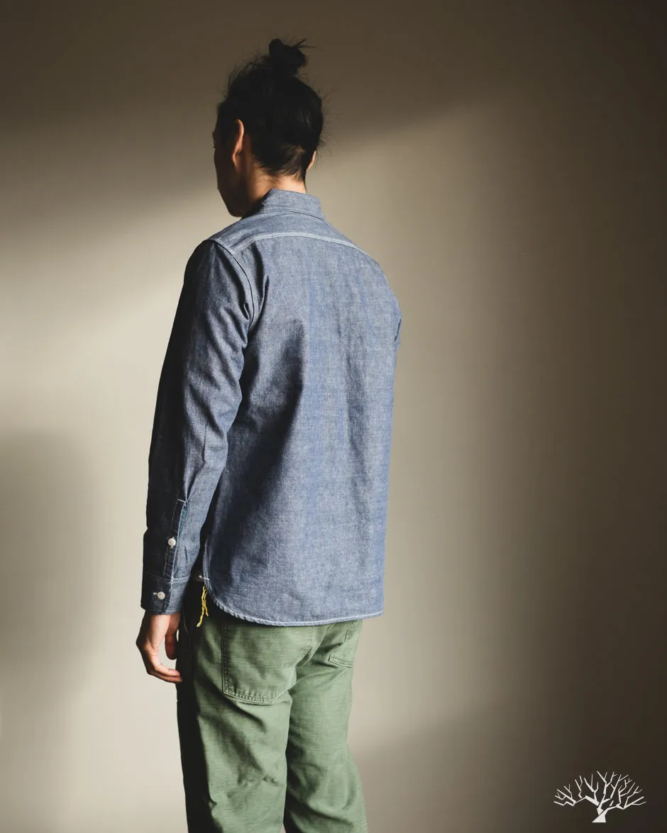 IHSH-21-BLU - 10oz Selvedge Chambray Work Shirt - Blue