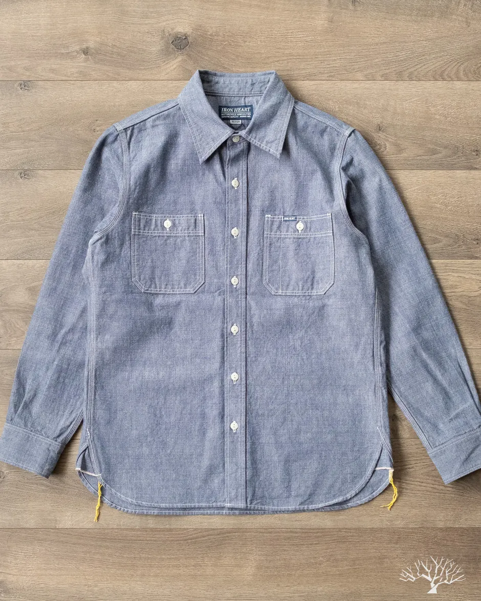 IHSH-21-BLU - 10oz Selvedge Chambray Work Shirt - Blue