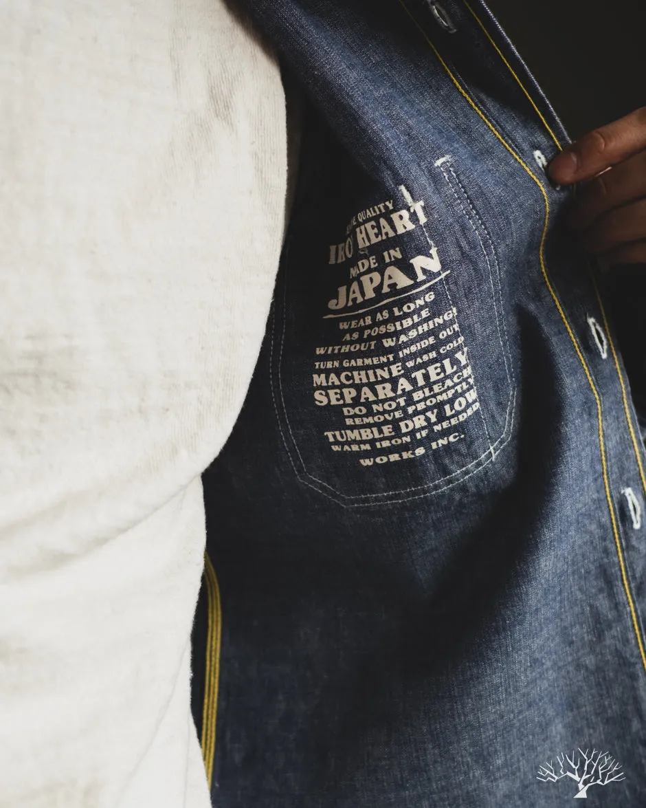 IHSH-21-BLU - 10oz Selvedge Chambray Work Shirt - Blue